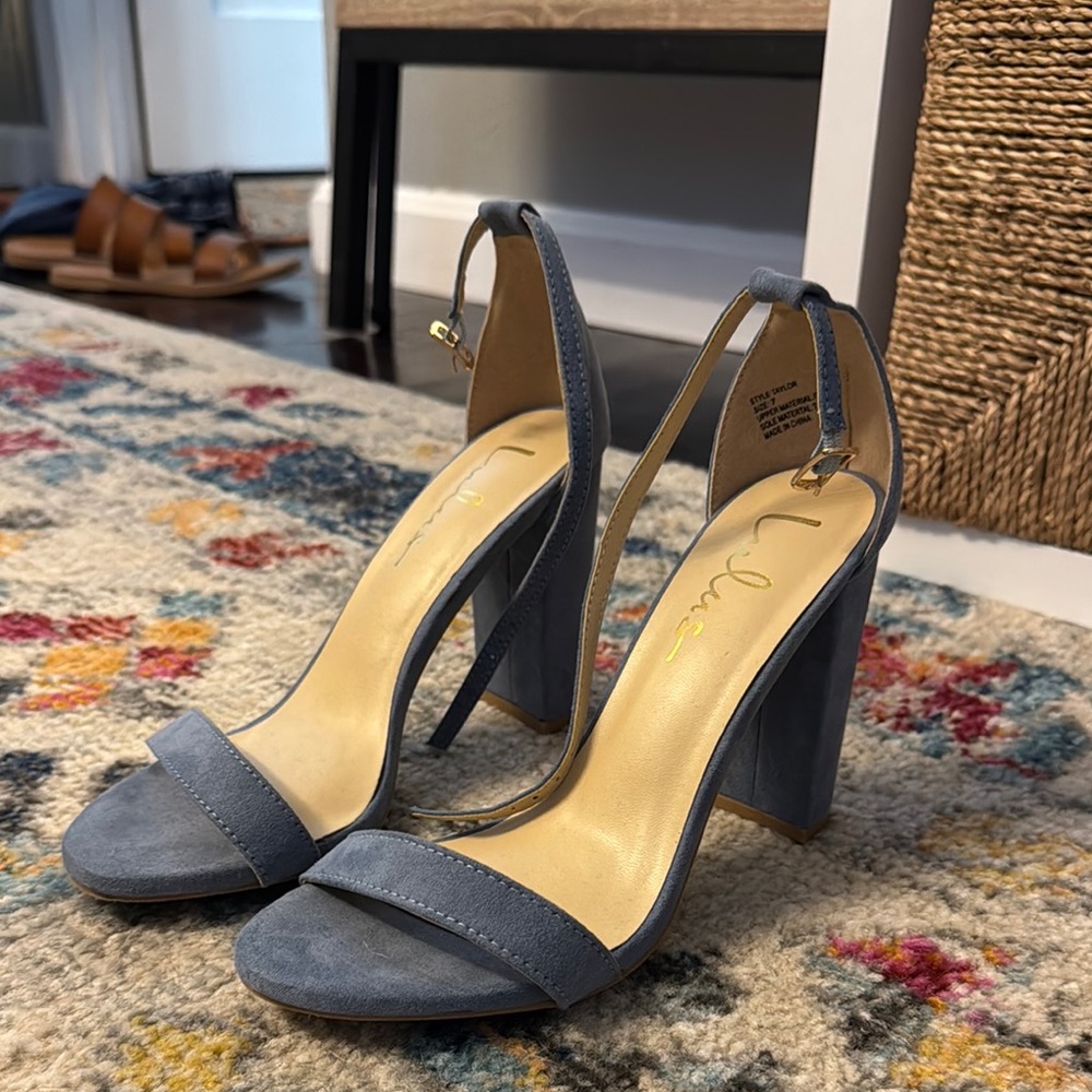 Blue Suede Women's Heels